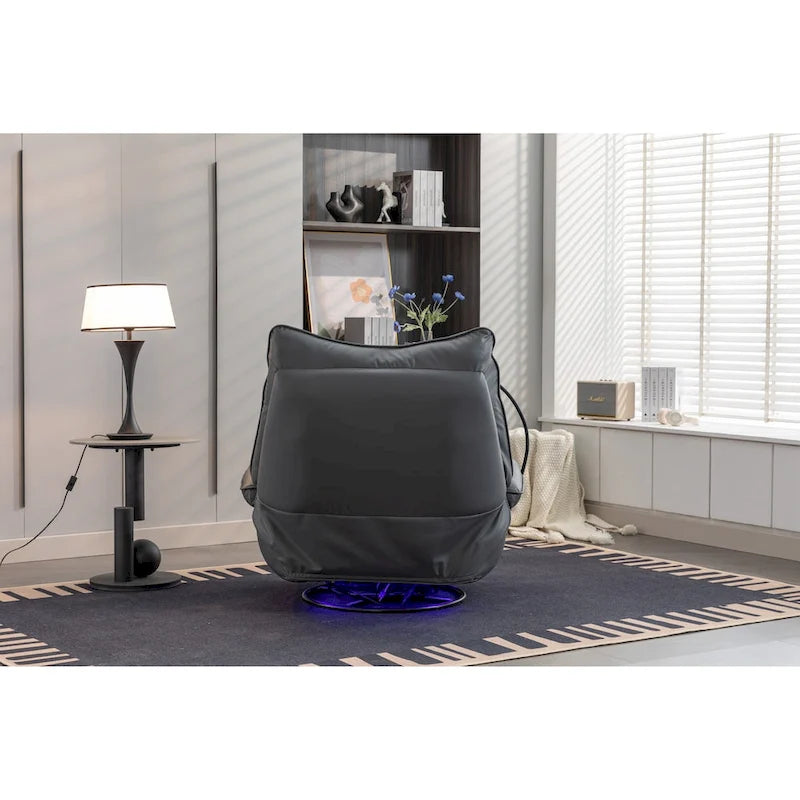 270 Swivel Glider Recliner Chair, Power Recliner Rocking Chair, USB Port Charge for Nursery Chair with Atmosphere Lamp