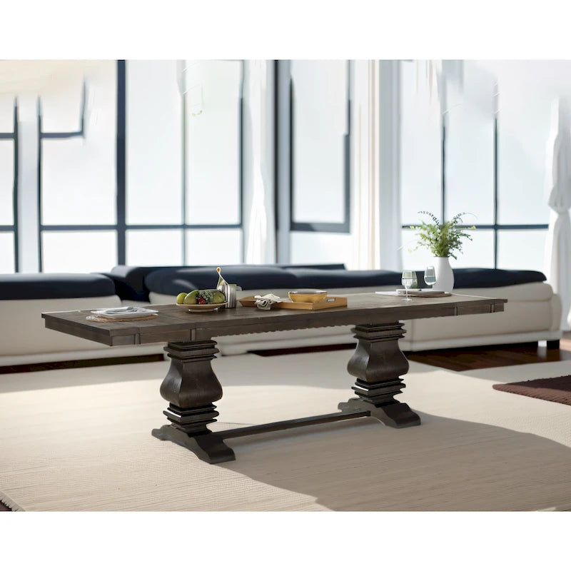 CUSchoice Brown Fabric & Espresso Dining Set (1 Table/2 Chairs)