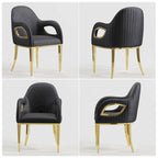 Luxury Black Velvet Accent Armchair with Fox-Eyes Arms