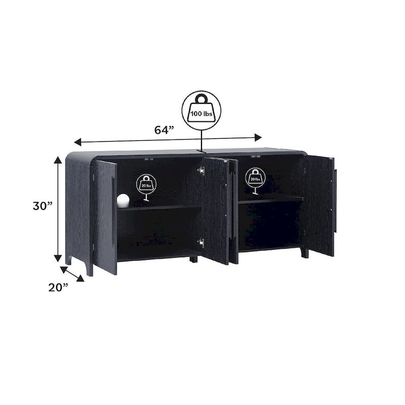 Middlebrook Modern 64-inch Sideboard with Rounded Edges