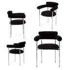 Naci Modern Fabric Arm Dining Chairs with Metal legs