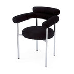 Naci Modern Fabric Arm Dining Chairs with Metal legs