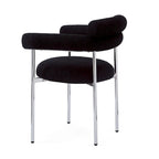 Naci Modern Fabric Arm Dining Chairs with Metal legs