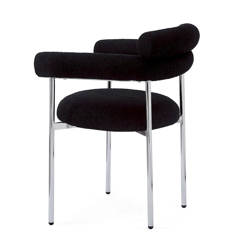 Naci Modern Fabric Arm Dining Chairs with Metal legs