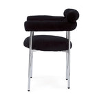 Naci Modern Fabric Arm Dining Chairs with Metal legs