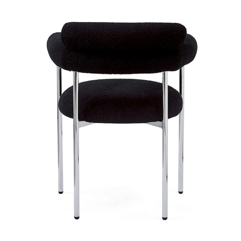 Naci Modern Fabric Arm Dining Chairs with Metal legs