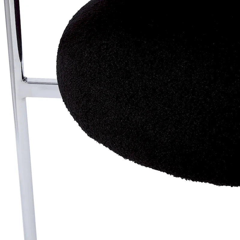 Naci Modern Fabric Arm Dining Chairs with Metal legs