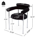 Naci Modern Fabric Arm Dining Chairs with Metal legs