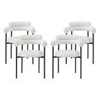 Naci Modern Fabric Arm Dining Chairs with Metal legs