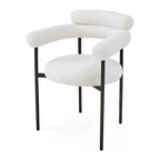 Naci Modern Fabric Arm Dining Chairs with Metal legs
