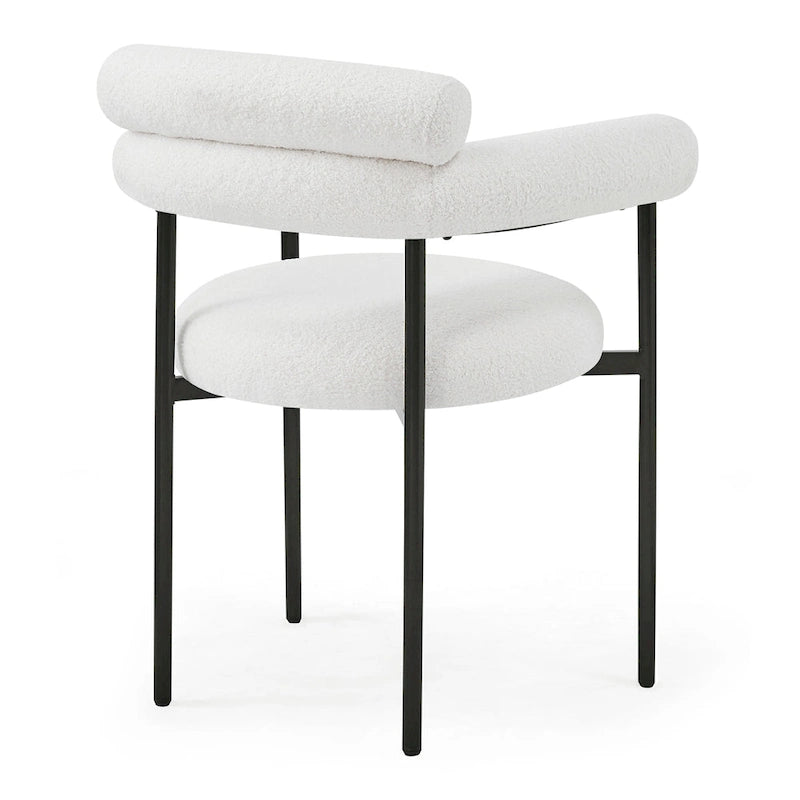 Naci Modern Fabric Arm Dining Chairs with Metal legs