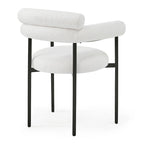 Naci Modern Fabric Arm Dining Chairs with Metal legs