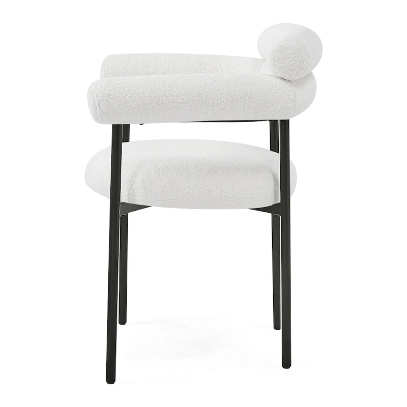Naci Modern Fabric Arm Dining Chairs with Metal legs