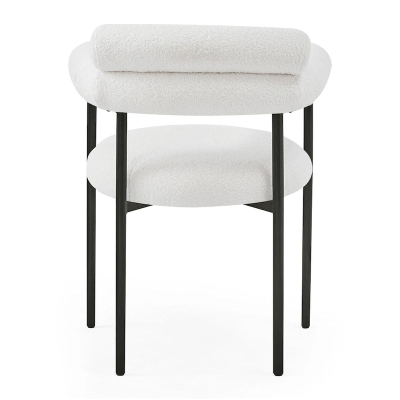Naci Modern Fabric Arm Dining Chairs with Metal legs