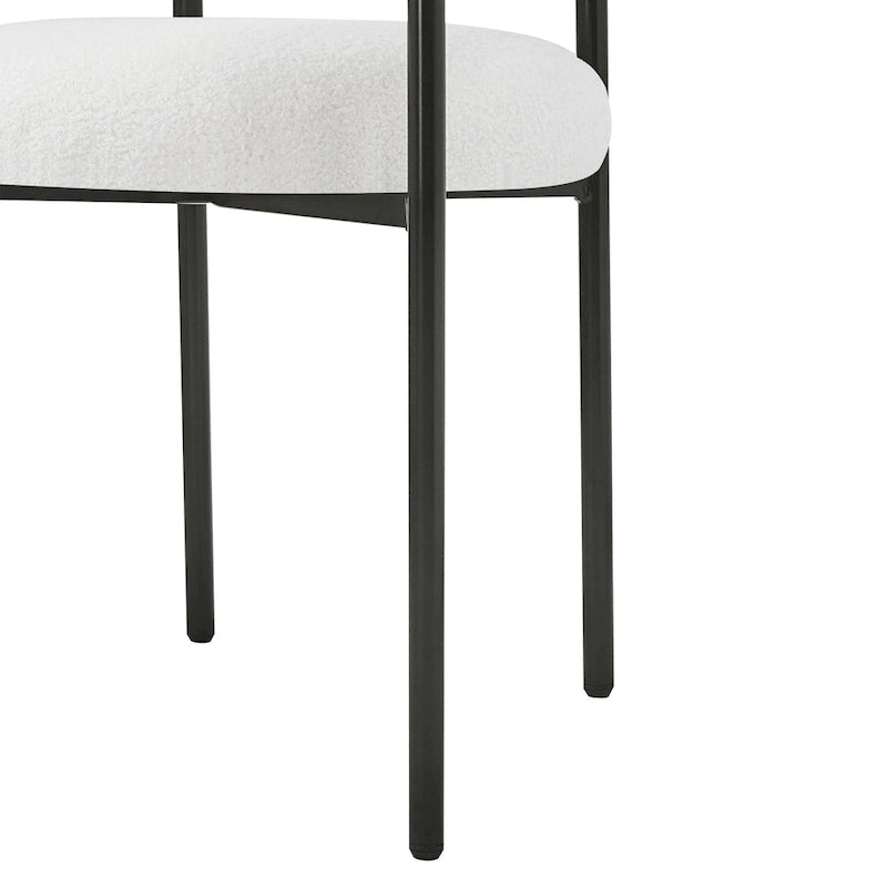 Naci Modern Fabric Arm Dining Chairs with Metal legs