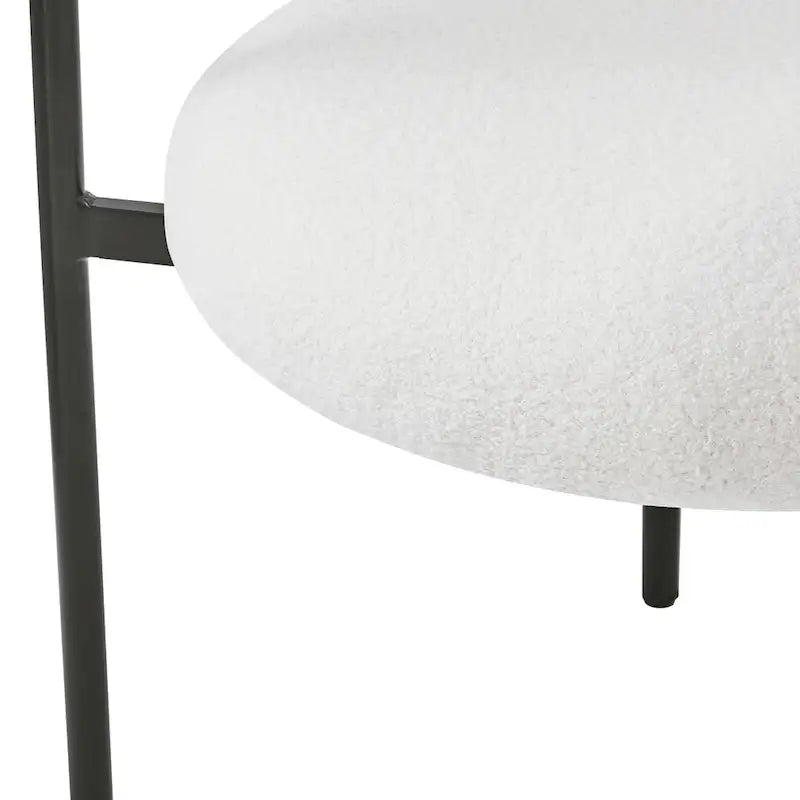 Naci Modern Fabric Arm Dining Chairs with Metal legs