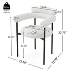 Naci Modern Fabric Arm Dining Chairs with Metal legs