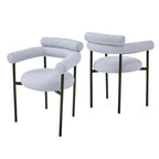 Naci Modern Fabric Arm Dining Chairs with Metal legs