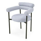 Naci Modern Fabric Arm Dining Chairs with Metal legs