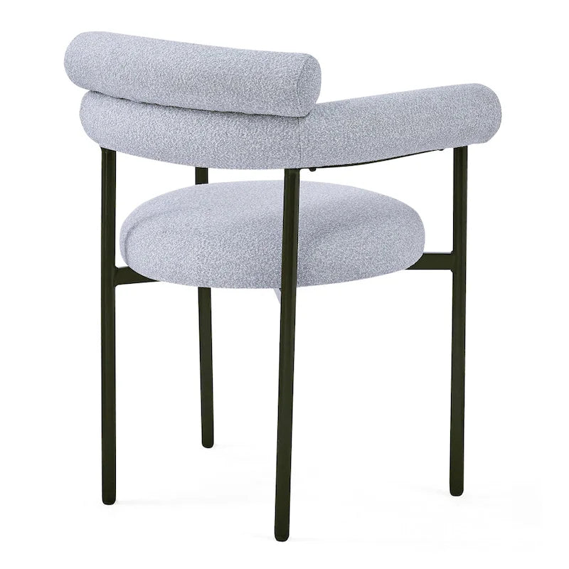 Naci Modern Fabric Arm Dining Chairs with Metal legs