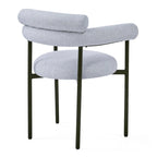 Naci Modern Fabric Arm Dining Chairs with Metal legs