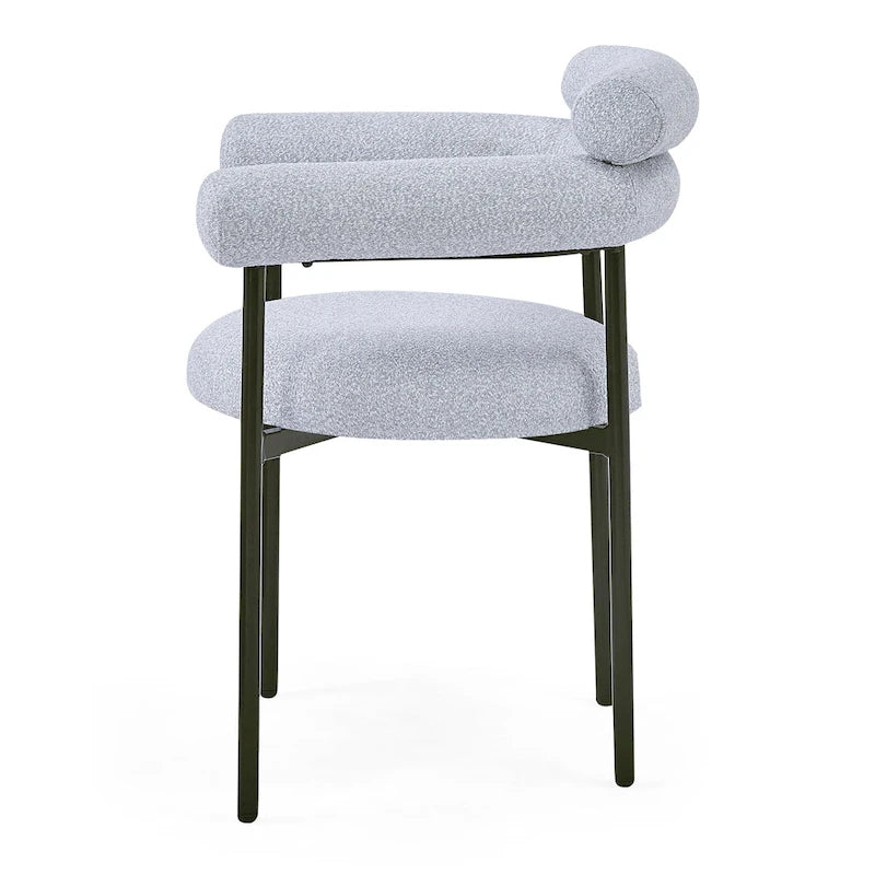 Naci Modern Fabric Arm Dining Chairs with Metal legs